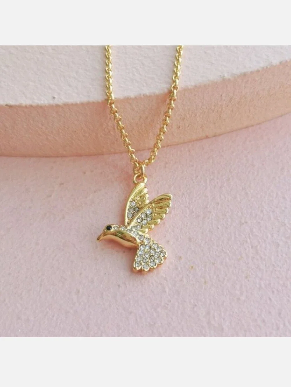 kate spade Gold Hummingbird Crystal Pendant Necklace